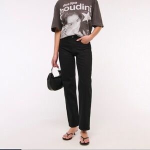 Abercrombie & Fitch Vintage Straight High-Rise Jeans – Black | Size 30 Tall